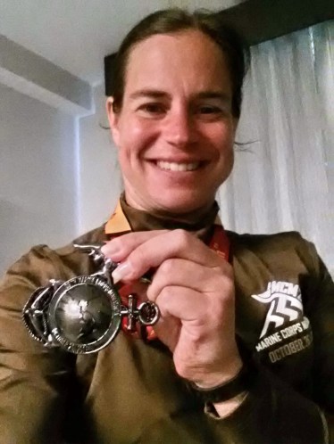 Selfie of shirt and medal
